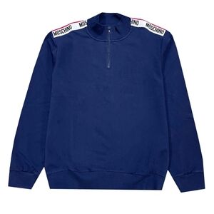 Moschino Men's Blue Quarter Zip Sweatshirt
